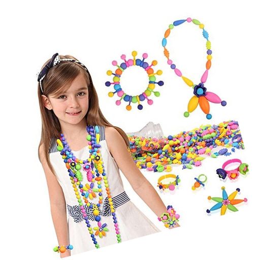 Tomons 300 Pcs Pop Snap Beads Set - Toy Pop Beads Jewelry Making Kit for Ring.