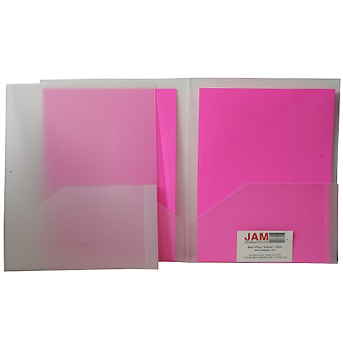 JAM Paper Heavy Duty Plastic Two Pocket Presentation Folders  Clear  108/pack thumbnail
