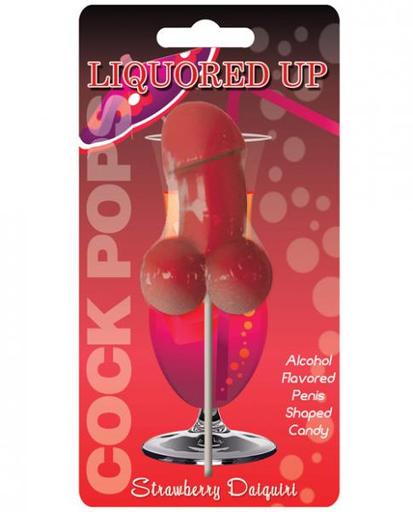 Gift Set of Cock Pop Strawberry Daiquiri Flavor Lollipop and One Screaming O Ultimate Disposable Vibrating Ring