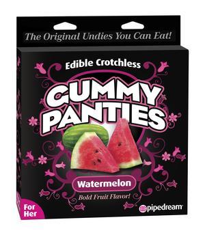 Gift Set of Edible Crotchless Gummy Panties Watermelon and One Screaming O Ultimate Disposable Vibrating Ring
