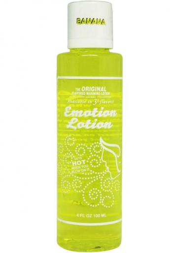 Gift Set of Emotion Lotion Flavored Water Based Warming Lotion Banana 4 Ounce and a Waterproof Jack Rabbit Vibes-Purple - All