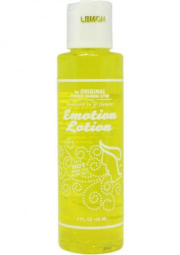 Gift Set of Emotion Lotion Flavored Water Based Warming Lotion Lemon 4 Ounce and a Waterproof Jack Rabbit Vibes-Purple - All