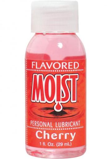 Gift Set of Moist Flavored Personal Water Based Lubricant Cherry 1 Ounce and a Waterproof Jack Rabbit Vibes-Purple