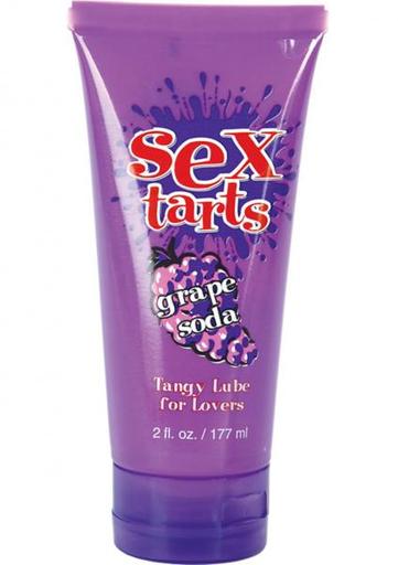 Gift Set of Sex Tarts Flavored Water Based Lube Grape Soda 2 Ounce and a Waterproof Jack Rabbit Vibes-Purple