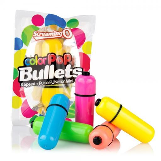 Gift Set of Color Pop Bullet Vibrator Neon Pink and One Screaming O Ultimate Disposable Vibrating Ring