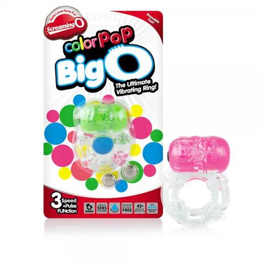 Gift Set of Color Pop Big O Vibrating Ring Assorted and a Bottle of Astroglide 2.5 Oz