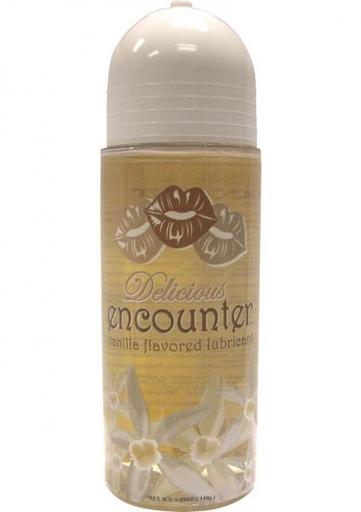 Gift Set of Delicious Encounter Flavored Water Based Lubricant 5.25 Ounce Vanilla and a Bottle of Astroglide 2.5 Oz