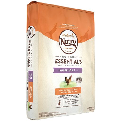 NUTRO Indoor Cat Adult Dry Cat Food, Chicken & Whole Brown Rice, 14 Lbs, New, F