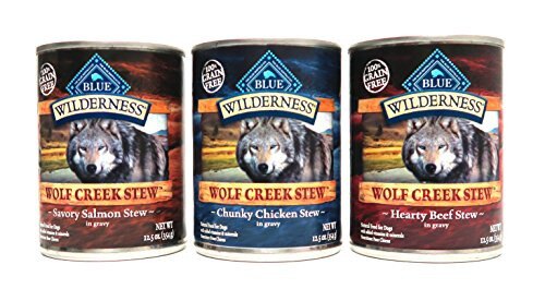 Blue Buffalo Wilderness Wolf Creek Stew Dog Food Variety Pack, 3 Flavors, 6 Cans