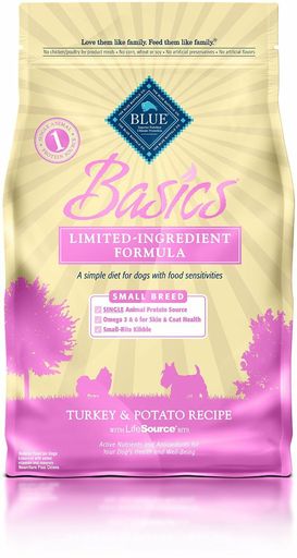 Blue Buffalo Basics Dry Adult Dog Food Small Breed Turkey & Potato, 4 Lb Bag New