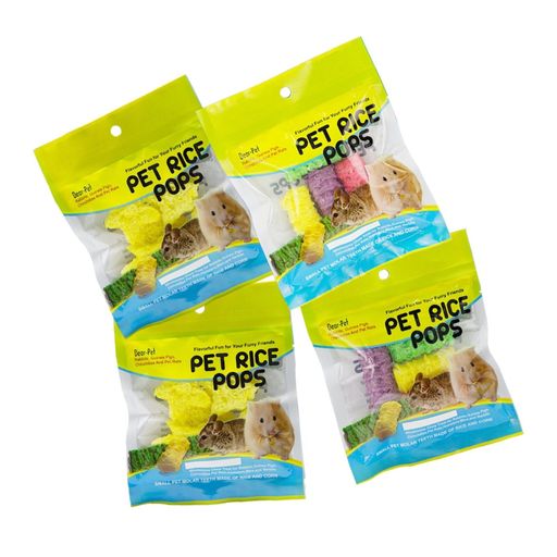 Niteangel Pet Rice Pops, Small Animal Chew Treats Pack of 4
