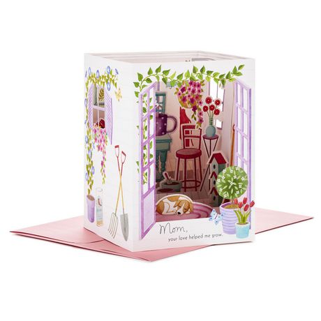 Hallmark Paper Wonder 3D Pop up Mothers Day Card for Mom (Greenhouse)