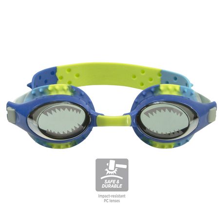 Eye Pop Sharkbite Mirrored Swim Goggle with Uv Protection Blue