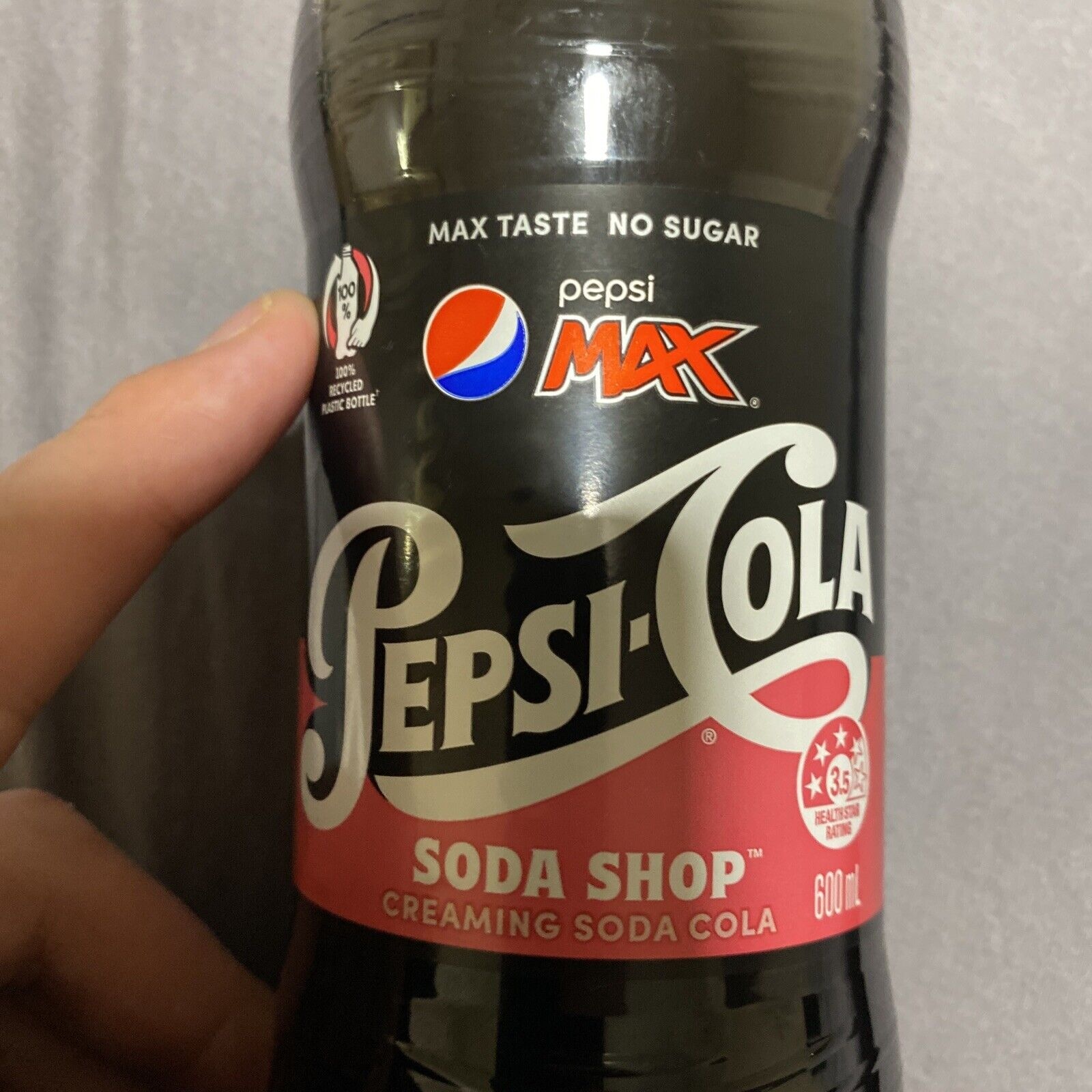 PEPSI MAX 600ml ¡¡¡ CREAMING SODA COLA ¡¡¡ SODA SHOP- “MAX TASTE NO SUGAR” Pepsi