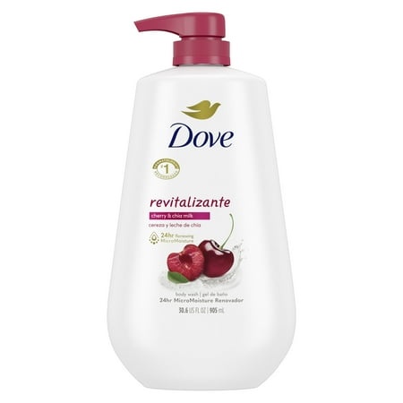 Dove Body Wash for Women Moisturizing Revitalizante Cherry & Chia Milk Cleanser All Skin  30.6 Oz with Pump