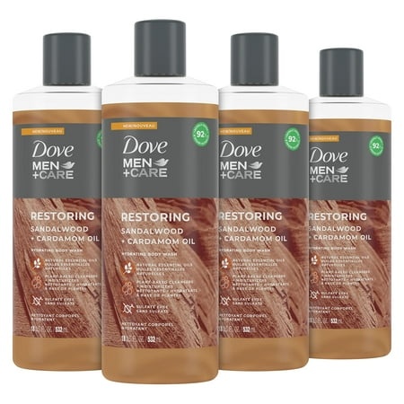 Dove Men+Care Body Wash for Fresh  Healthy-Feeling Skin Sandalwood + Cardamom Oil Cleanser That Effectively Washes Away Bacteria While Nourishing Your
