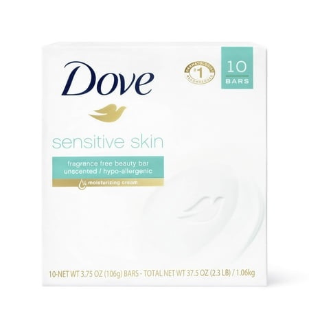 Dove Beauty Bar More Moisturizing Than Bar Soap Sensitive Skin Effectively Washes Away Bacteria  Nourishes Your Skin 3.75 Oz 10 Bars