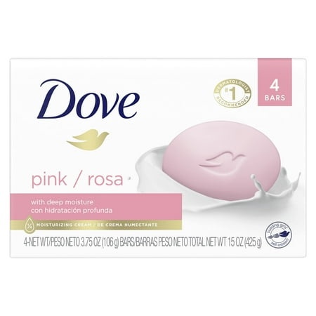 Dove Beauty Bar Gentle Skin Cleanser Moisturizing for Gentle Soft Skin Care Pink More Moisturizing Than Bar Soap 3.75 Oz  4 Bars