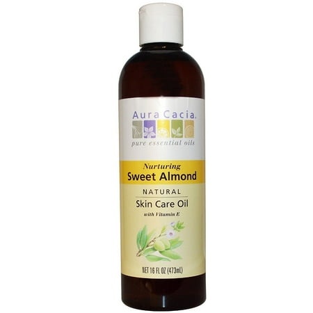 Aura Cacia Natural Skin Care Oil Sweet Almond - 16 Oz  2 Pack