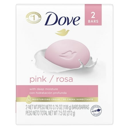 Dove Beauty Bar Gentle Skin Cleanser Moisturizing for Gentle Soft Skin Care Pink More Moisturizing Than Bar Soap 3.75 Oz  2 Count (Pack of 1)