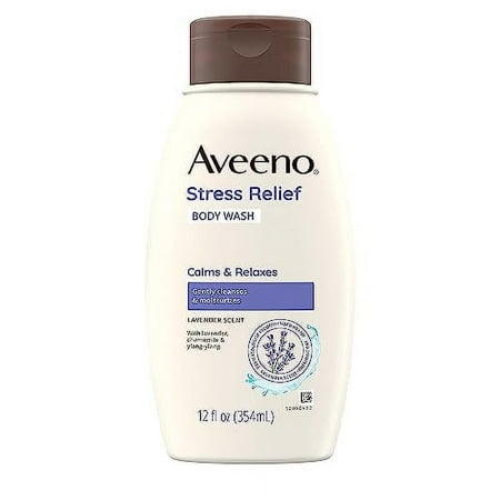 Aveeno Stress Relief Body Wash with Soothing Oat & Lavender Scent for Sensitive Skin  Moisturizing Shower Wash Gently Cleanses & Helps You Feel Calm &