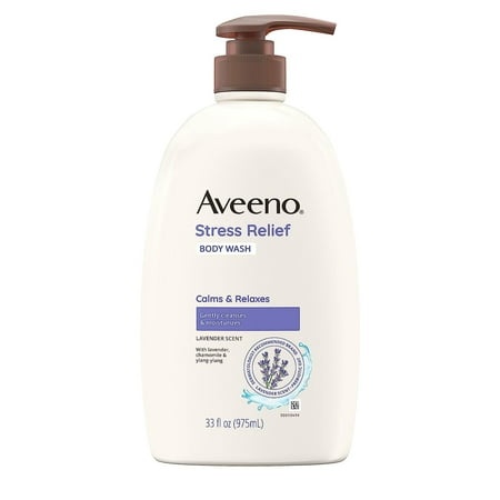 Aveeno Stress Relief Body Wash with Soothing Oat & Lavender Scent for Sensitive Skin  Moisturizing Shower Wash Gently Cleanses & Helps You Feel Calm &