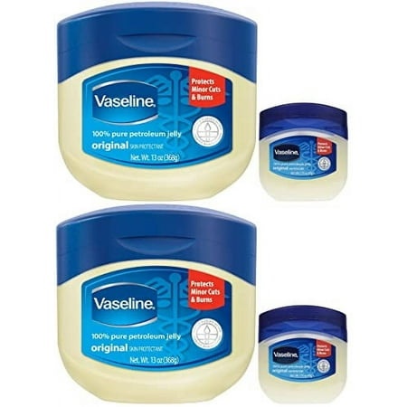 Vaseline 100% Pure Petroleum Jelly  13 Ounce [with Bonus 1.75 Ounce] (Pack of 2)