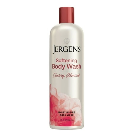 Jergens Softening Body Wash  Daily Moisturizing Skin Cleanser  Paraben Free  22 Ounces  Infused with Cherry Almond  PH Balanced  Dye Free  Dermatologi