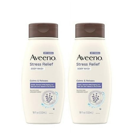 Aveeno Stress Relief Body Wash with Soothing Oat & Lavender Scent for Sensitive Skin  Moisturizing Shower Wash Gently Cleanses & Helps You Feel Calm  