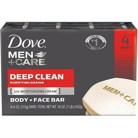 DOVE MEN + CARE Body and Face Bar More Moisturizing Than Bar Soap Deep Clean Effectively Washes Away Bacteria  Nourishes Your Skin  3.75 Ounce (Pack o