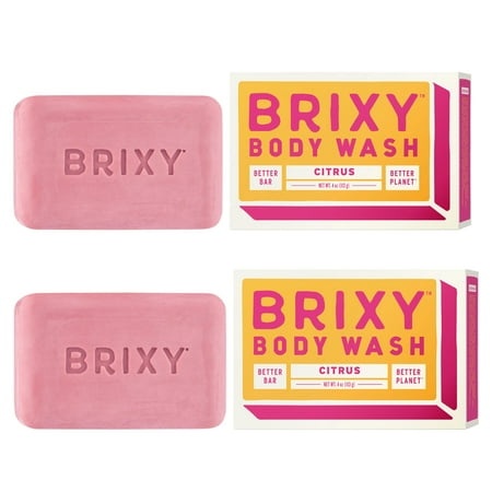BRIXY Body Wash Bar SE33 to Moisturize & Soften  All Skin Types Including Sensitive Skin  Sustainable  Vegan  Plastic Free (pack of 2  4oz Bars)
