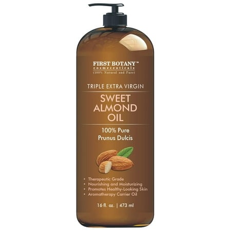 Cold Pressed Sweet Almond .. Oil - Triple AAA+ .. Grade Quality  for Hair  .. for Skin and for .. Face  100% Pure and .. Natural with Pump Dispenser  
