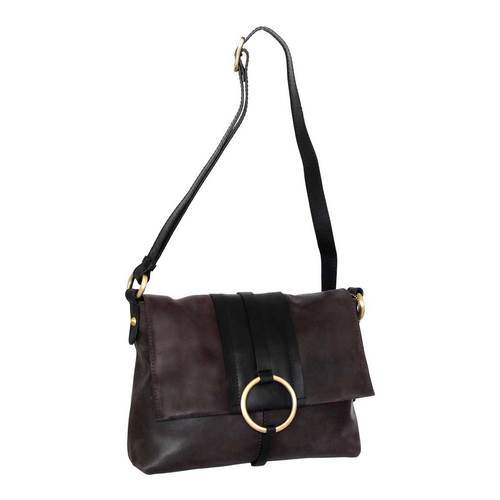 Nino Bossi Handbags Women's Crossbodies Chocolate - Chocolate Jeri Leather Crossbody Bag