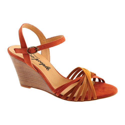 Free People Women's Sandals BROWN - Brown Golden Hour Leather Wedge - Women