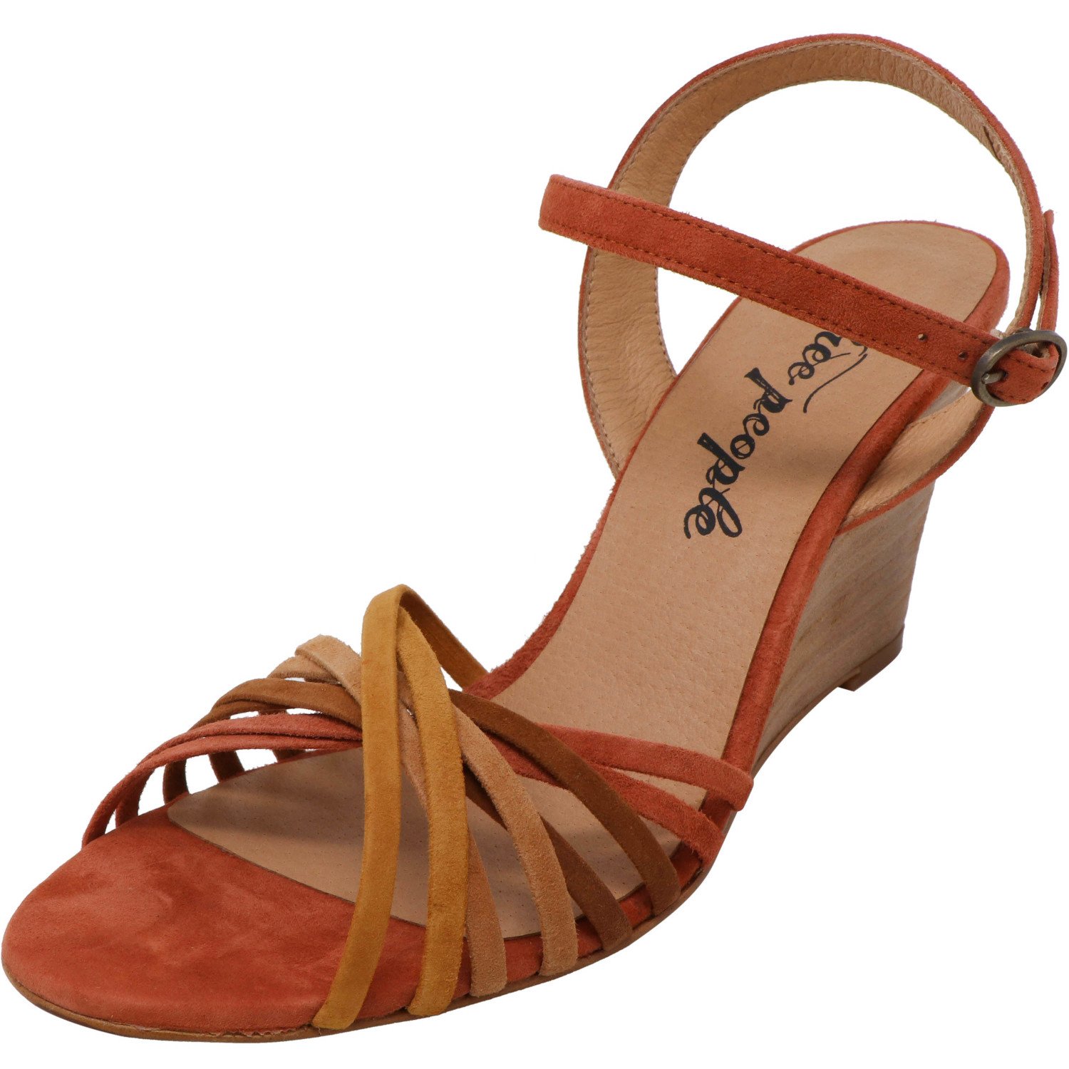 Free People Women's Sandals BROWN - Brown Golden Hour Leather Wedge - Women