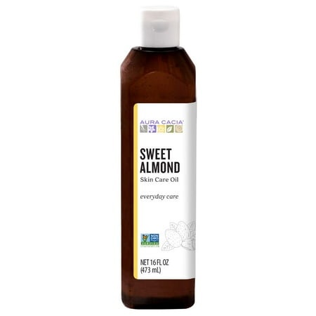 Aura Cacia Sweet Almond Skin Care Oil  16-Ounce  Natural Source of Skin-Nourishing Fatty Acids & Lipids  No Paraben