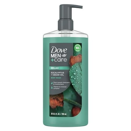 Dove Men+Care Body Wash Eucalyptus + Cedar Oil to Rebuild Skin in the Shower with Plant-Based Cleansers and Moisturizers 26 Oz C6