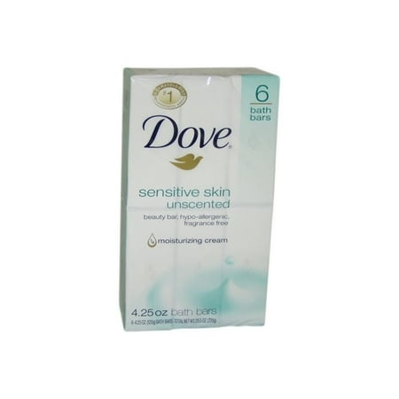Pack of 2 Dove Beauty Bar More Moisturizing Than Bar Soap Sensitive Skin with Gentle Cleanser for Softer Skin  Fragrance-Free  Hypoallergenic Beauty B