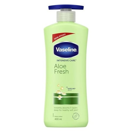 Vaseline Intensive Care  Aloe Fresh Hydrating Body Lotion  400 Ml  for Fresh  Hydrated Skin  with 100% Pure Aloe Vera Extract  for Dry  Rough Skin  fo