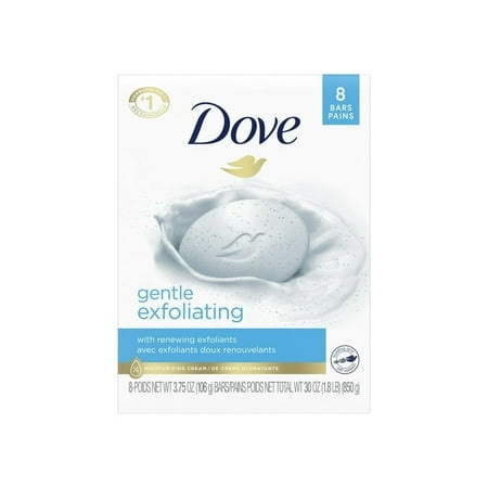 Pack of 2 Dove Gentle Exfoliating Women S Beauty Bar Soap All Skin Type  3.75 Oz (8 Bars)