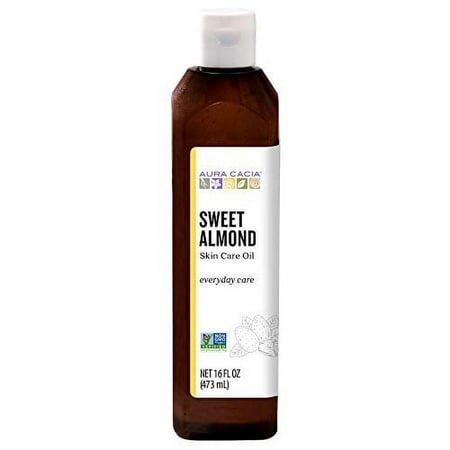 Aura Cacia Sweet Almond Skin Care Oil  16-Ounce  Natural Source of Skin-Nourishing Fatty Acids & Lipids  No Paraben
