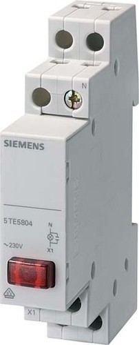 Siemens 5TE5800 Indicator Light Grey 6mm² DIN Rail 230V Red LED Light