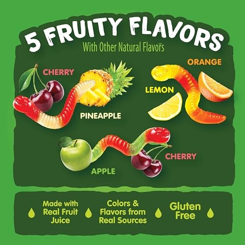 Black Forest Gummy, Worms, Fruit Flavor, Deliciously Juicy, Made with Real Fruit Juice, School Snacks, 10 Oz thumbnail