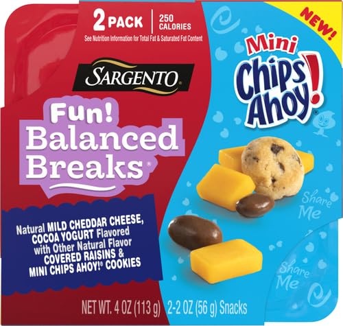 Sargento Fun! Balanced Breaks Mild Cheddar Natural Cheese, Cherries & Berries Natural Flavored Fruit Snacks & Mini CHIPS AHOY! Cookies, 2 Pack thumbnail