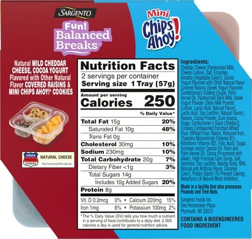 Sargento Fun! Balanced Breaks Mild Cheddar Natural Cheese, Cherries & Berries Natural Flavored Fruit Snacks & Mini CHIPS AHOY! Cookies, 2 Pack thumbnail