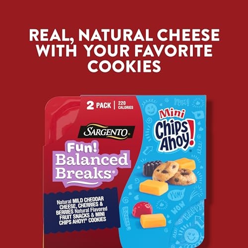 Sargento Fun! Balanced Breaks Mild Cheddar Natural Cheese, Cherries & Berries Natural Flavored Fruit Snacks & Mini CHIPS AHOY! Cookies, 2 Pack thumbnail