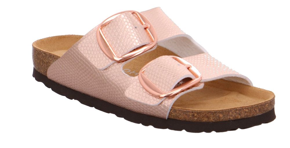 Rohde Alba 5588 39 Damen Hausschuhe Sandale Pantolette Kork Kupfer Echse