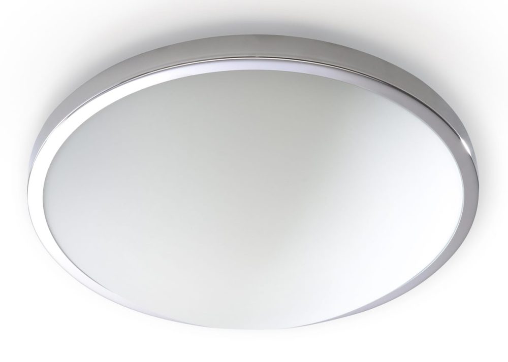 Sollux SOLAR - 1 Light Flush Round Ceiling Light Chrome - SL.0036