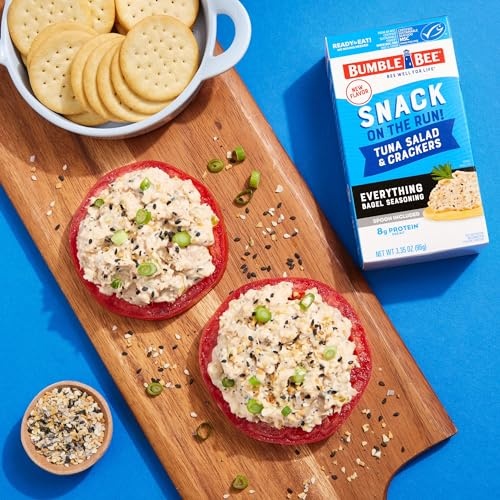 Bumble Bee Snack on the Run Everything Bagel Seasoning Tuna Salad with Crackers Kit, 3.35 Oz - Ready to Eat, Spoon Included - Wild Caught Tuna - Shelf thumbnail