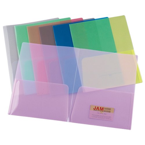 JAM® Plastic Regular Weight Two Pocket Presentation Folder, Green, 108/pack thumbnail